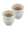 White Marble Matt 4 Inch Ceramic Planter Pots Set of 2