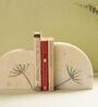 White Marble Mother Of Pearl Inlay Work Bookends
