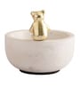 White Marble Nut Candy Bowl Brass Teddy Embedded