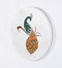 White Marble Peacock Hand Painted Wall Accent