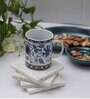 White Marble Plain Coaster Set of 4 Square for Hot & Cold Drinks