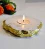 White Marble Table Tealight Holder With Candles