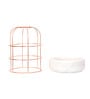 White Marble With Copper Metal Desk Pot