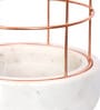White Marble With Copper Metal Desk Pot