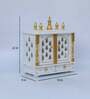 White Mdf & Wood Wall Mounted Mandir With Door