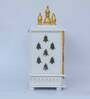 White Mdf & Wood Wall Mounted Mandir With Door