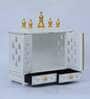White Mdf & Wood Wall Mounted Mandir With Door