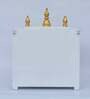 White Mdf & Wood Wall Mounted Mandir With Door