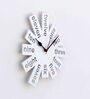 Crosscut White MDF 12in Wall Clock