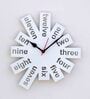 Crosscut White MDF 12in Wall Clock