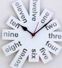 Crosscut White MDF 12in Wall Clock