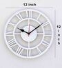 White MDF 12in  Wall Clock
