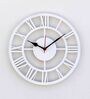 White MDF 12in  Wall Clock