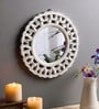 White Mango Wood Difficult Decorative Mirror