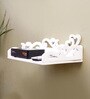 Engineered Wood Wall Mounted Set Top Box Holder in White Colour