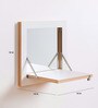 Collapsible Compact Wall Shelf with Mirror in White Finish