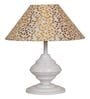 White Metal & Cotton Beige & Gold Colour Table Lamp