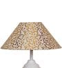 White Metal & Cotton Beige & Gold Colour Table Lamp