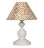 White Metal & Cotton Beige& Gold Colour Table Lamp