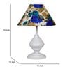 White Metal & Cotton Blue & White Colour Table Lamp