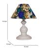 White Metal & Cotton Blue & White Colour Table Lamp
