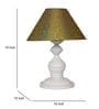 White Metal & Cotton Green & Gold Colour Table Lamp