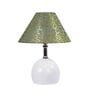 White Metal & Cotton Green & Gold Colour Table Lamp