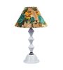 White Metal & Cotton Green & Yellow Colour Table Lamp