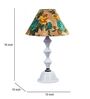 White Metal & Cotton Green & Yellow Colour Table Lamp