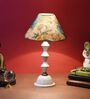 White Metal & Cotton Green & Yellow Colour Table Lamp