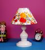 White Metal & Cotton Multicolour Colour Table Lamp