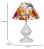 White Metal & Cotton Multicolour Colour Table Lamp
