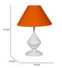 White Metal & Cotton Orange Colour Table Lamp