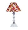 White Metal & Cotton Red & Purple Colour Table Lamp