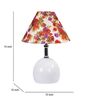 White Metal & Cotton Red & Purple Colour Table Lamp