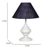 White Metal & Natural Fiber Blue Colour Table Lamp
