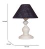 White Metal & Natural Fiber Blue Colour Table Lamp