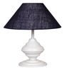 White Metal & Natural Fiber Blue Colour Table Lamp