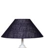 White Metal & Natural Fiber Blue Colour Table Lamp