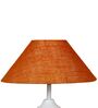 White Metal & Natural Fiber Mustard Colour Table Lamp