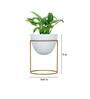 White Metal Alle Desk Pot (Set Of 2)