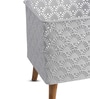 White Metal And Wood Square Planter