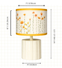 White Metal Base Table Lamp with Printed Shade for Living Room