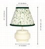 White Metal Base with Green Floral Fabric Shade Table Lamp