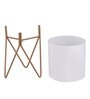 White Metal Desk Planter Set of 1