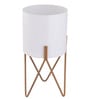 White Metal Desk Planter Set of 1