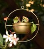 Gold Metal Half Round Hanging Planter