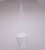 White Metal-Iron Bucket Hanging Planter
