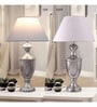Noel White Metal Shade Night Lamp With Metal Base