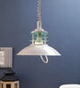 Bergen White Metal Hanging Light